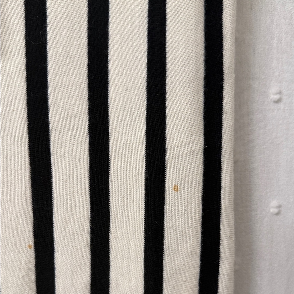 Zara Black and Cream Striped Mini Dress - Picture 4 of 5